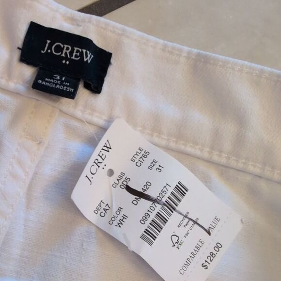 NWT J. Crew Drapey Denim Trouser White Cotton Blend Size 31 FLAWED - Picture 6 of 12